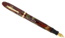 CIRCA 1935 CONKLIN NOZAC RED PEARL STRIPED 5M WORD GAUGE FOUNTAIN PEN RESTORED OFFERED BY ANTIQUE DIGGER