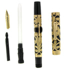 C1918 CONKLIN CRESCENT GOLD FILLED 3 LEAF FILIGREE ON BHR FOUNTAIN PEN WITH F - BBB FLEX NIB OFFERED BY ANTIQUE DIGGER