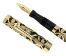 C1918 CONKLIN CRESCENT GOLD FILLED 3 LEAF FILIGREE ON BHR FOUNTAIN PEN WITH F - BBB FLEX NIB OFFERED BY ANTIQUE DIGGER
