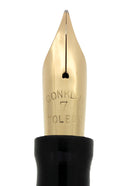 CIRCA 1920 CONKLIN 75 BLACK CHASED HR CRESCENT FILLER FOUNTAIN PEN RESTORED OFFERED BY ANTIQUE DIGGER