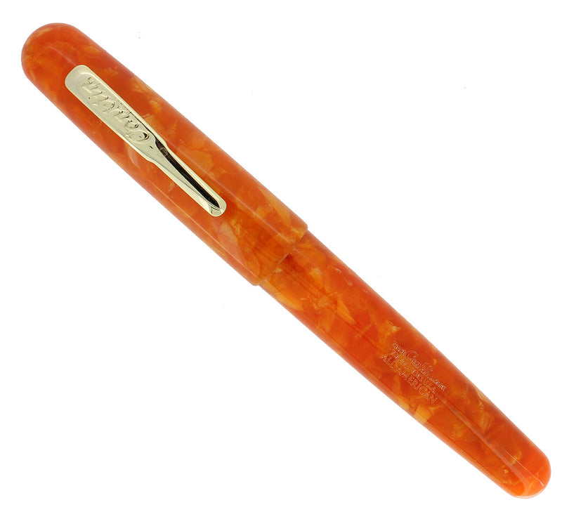 CONKLIN ALL AMERICAN SUNBURST ORANGE FOUNTAIN PEN MINT NEVER INKED IN BOX OFFERED BY ANTIQUE DIGGER