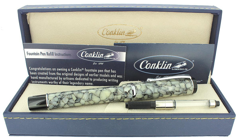 CONKLIN DURAGRAPH CRACKED ICE FOUNTAIN PEN MINT NEVER INKED IN BOX OFFERED BY ANTIQUE DIGGER