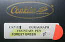 CONKLIN DURAGRAPH FOREST GREEN FOUNTAIN PEN MINT NEVER INKED IN BOX OFFERED BY ANTIQUE DIGGER