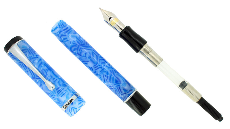 CONKLIN DURAGRAPH ICE BLUE FOUNTAIN PEN & BALLPOINT PEN MINT NEVER INKED IN BOX OFFERED BY ANTIQUE DIGGER