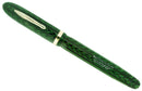 CIRCA 1932 CONKLIN NOZAC EMERALD V-LINE HERRINGBONE 14 SIDED FOUNTAIN PEN RESTORED OFFERED BY ANTIQUE DIGGER