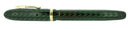 CIRCA 1932 CONKLIN NOZAC EMERALD V-LINE HERRINGBONE 14 SIDED FOUNTAIN PEN RESTORED OFFERED BY ANTIQUE DIGGER