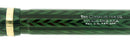 CIRCA 1932 CONKLIN NOZAC EMERALD V-LINE HERRINGBONE 14 SIDED FOUNTAIN PEN RESTORED OFFERED BY ANTIQUE DIGGER