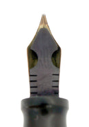 CIRCA 1932 CONKLIN NOZAC EMERALD V-LINE HERRINGBONE 14 SIDED FOUNTAIN PEN RESTORED OFFERED BY ANTIQUE DIGGER