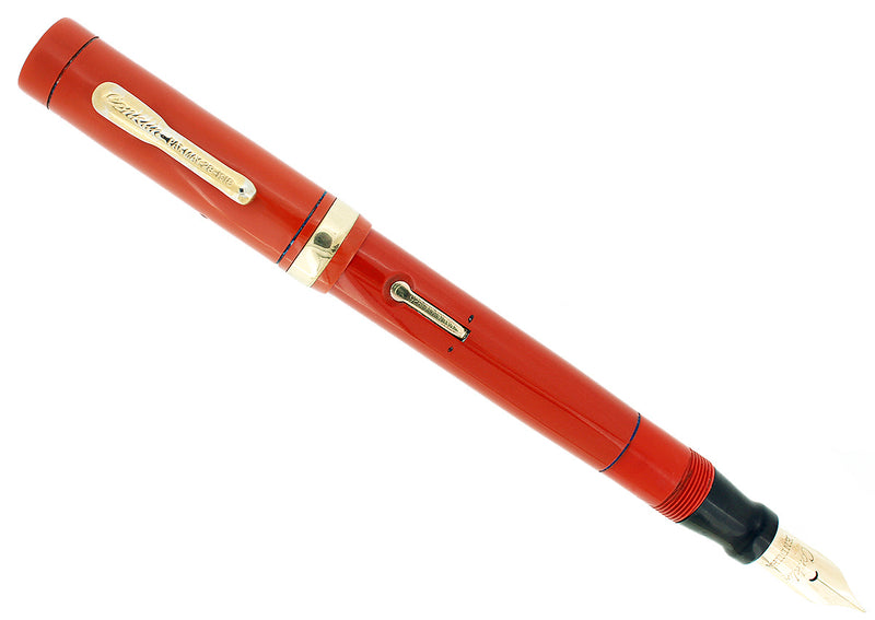 C1925 CONKLIN SENIOR ENDURA RED HARD RUBBER FOUNTAIN PEN RESTORED OFFERED BY ANTIQUE DIGGER