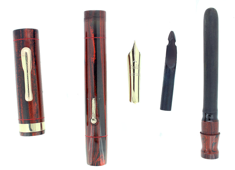 CIRCA 1928 CONKLIN SENIOR ENDURA ROSEWOOD HARD RUBBER FOUNTAIN PEN RESTORED OFFERED BY ANTIQUE DIGGER