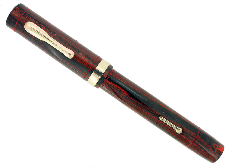 CIRCA 1928 CONKLIN SENIOR ENDURA ROSEWOOD HARD RUBBER FOUNTAIN PEN RESTORED OFFERED BY ANTIQUE DIGGER