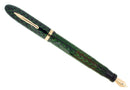 C1932 CONKLIN NOZAC EMERALD V-LINE HERRINGBONE 14 SIDED FOUNTAIN PEN RESTORED OFFERED BY ANTIQUE DIGGER