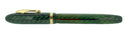 C1932 CONKLIN NOZAC EMERALD V-LINE HERRINGBONE 14 SIDED FOUNTAIN PEN RESTORED OFFERED BY ANTIQUE DIGGER