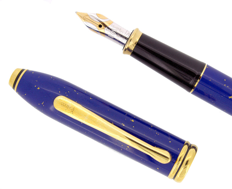 NEW IN BOX CROSS TOWNSEND LAPIS LAZULI FOUNTAIN PEN 18K MEDIUM NIB MINT CONDITION OFFERED BY ANTIQUE DIGGER
