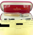 SHEAFFER LEGACY 2 GUNMETAL GRAY AND GOLD PLATE FOUNTAIN PEN 18K OBLIQUE FLEX STUB NIB CUSTOM ORDER MINT OFFERED BY ANTIQUE DIGGER