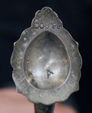 1899 DOMINICK & HAFF 13 1/2" STERLING & GLASS RIPPLED RIM SHELL FORM FEET VASE OFFERED BY ANTIQUE DIGGER