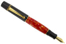 DELTA OLD NAPOLI PARTHENOPE FOUNTAIN PEN RED & BLACK 18K NIB MINT IN BOX NEW OLD STOCK OFFERED BY ANTIQUE DIGGER