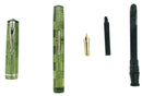 LATE 1930S EAGLE GREEN PARQUET PATTERN LEVER FILLER FOUNTAIN PEN RESTORED OFFERED BY ANTIQUE DIGGER