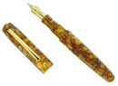 EDISON PEARL SIGNATURE SERIES GOLDEN FLAKE FOUNTAIN PEN MINT NEVER INKED IN BOX OFFERED BY ANTIQUE DIGGER