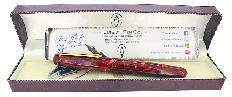 EDISON PEARL SIGNATURE SERIES CAPPUCCINO FLAKE FOUNTAIN PEN MINT NEVER INKED OFFERED BY ANTIQUE DIGGER