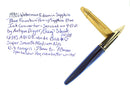 WATERMAN EDSON SAPPHIRE BLUE 18K MEDIUM NIB FOUNTAIN PEN W/SAPPHIRE INK CONVERTER OFFERED BY ANTIQUE DIGGER