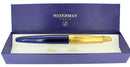 1990S WATERMAN EDSON SAPPHIRE BLUE FOUNTAIN PEN 18K MED NIB NEAR MINT CONDITION OFFERED BY ANTIQUE DIGGER
