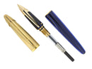 1990S WATERMAN EDSON SAPPHIRE BLUE FOUNTAIN PEN 18K MED NIB NEAR MINT CONDITION OFFERED BY ANTIQUE DIGGER