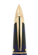 1990S WATERMAN EDSON SAPPHIRE BLUE FOUNTAIN PEN 18K MED NIB NEAR MINT CONDITION OFFERED BY ANTIQUE DIGGER