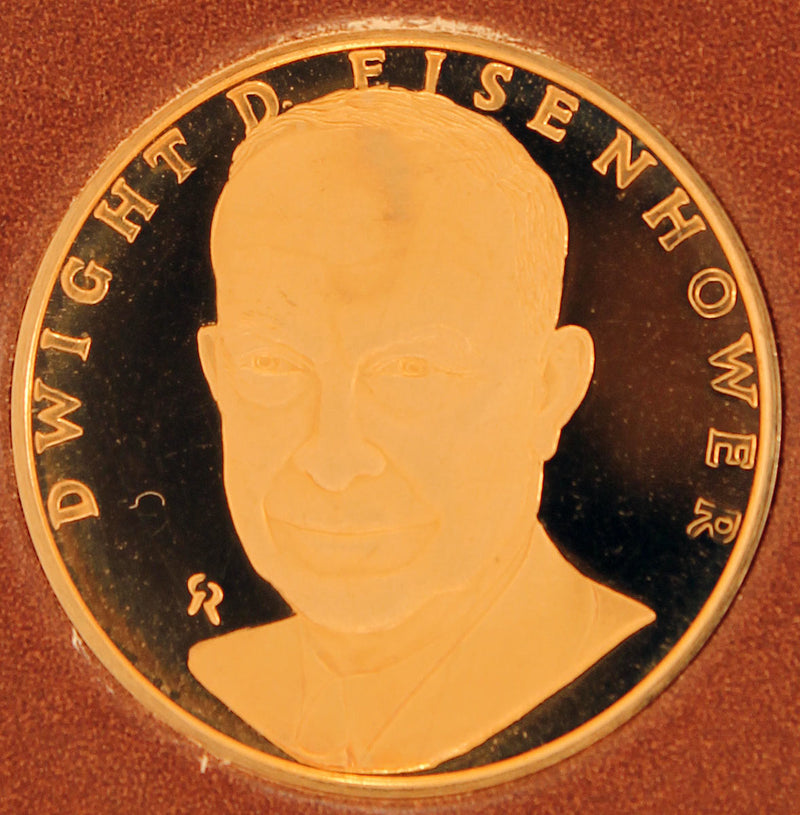 FRANKLIN MINT DWIGHT EISENHOWER LIMITED EDITION 500 GOLD PROOF COIN