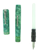 C1941 ESTERBROOK BLUE GREEN CRACKED ICE FOUNTAIN PEN NOT CATALOGED RESTORED OFFERED BY ANTIQUE DIGGER