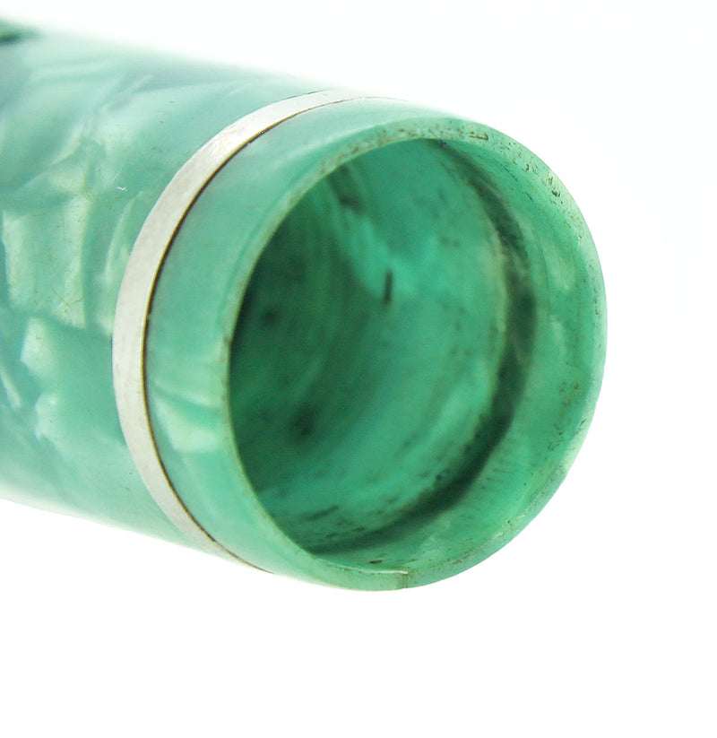 CIRCA 1941 ESTERBROOK CRACKED ICE BLUE GREEN FOUNTAIN PEN CAP PART OFFERED BY ANTIQUE DIGGER