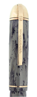 CIRCA 1943 EVERSHARP SKYLINE GRAY MOIRE CELLULOID FOUNTAIN PEN RESTORED OFFERED BY ANTIQUE DIGGER