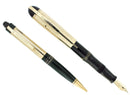 C1943 EVERSHARP SKYLINE FOUNTAIN PEN GOLD BARREL BLACK BODY SET MINT STICKERED OFFERED BY ANTIQUE DIGGER