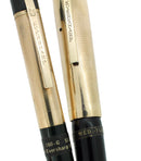 C1943 EVERSHARP SKYLINE FOUNTAIN PEN GOLD BARREL BLACK BODY SET MINT STICKERED OFFERED BY ANTIQUE DIGGER