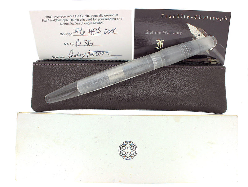 2017 FRANKLIN CHRISTOPH MODEL 66 BROAD NIB SOLID ICE FOUNTAIN PEN W/BOX OFFERED BY ANTIQUE DIGGER