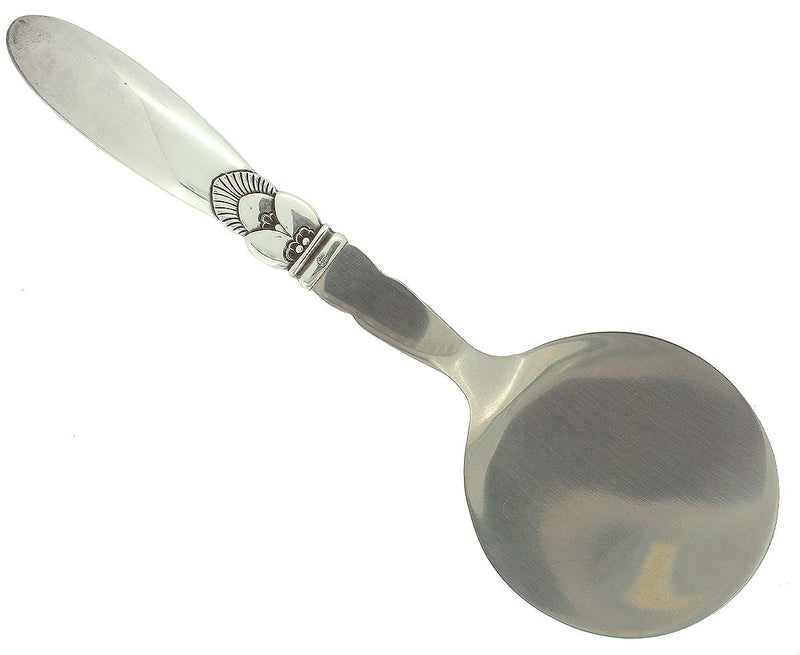 VINTAGE GEORG JENSEN STERLING SILVER 8" TOMATO SERVER with 5TH AVE NEW YORK BAG OFFERED BY ANTIQUE DIGGER