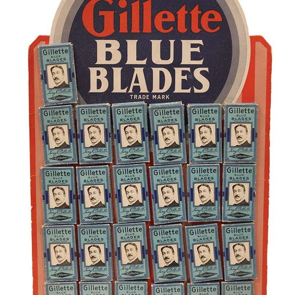 Vintage NOS 1963 Rare factory 10x2 Gillette Super Stainless Blades COUNTER DISPLAY CARD