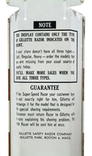 CIRCA 1950s GILLETTE SUPER-SPEED RAZOR METAL ADVERTISING SIGN MINT CONDITION OFFERED BY ANTIQUE DIGGER