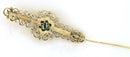 FINE ANTIQUE EDWARDIAN 14K & 1.12cts BOHEMIAN GARNET CLUSTER BAR PIN OFFERED BY ANTIQUE DIGGER