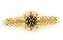 FINE ANTIQUE EDWARDIAN 14K & 1.12cts BOHEMIAN GARNET CLUSTER BAR PIN OFFERED BY ANTIQUE DIGGER