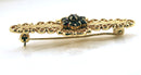 FINE ANTIQUE EDWARDIAN 14K & 1.12cts BOHEMIAN GARNET CLUSTER BAR PIN OFFERED BY ANTIQUE DIGGER