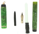 1930s GOLD BOND STONITE JADE RINGTOP FOUNTAIN PEN SMOOTH NIB RESTORED OFFERED BY ANTIQUE DIGGER