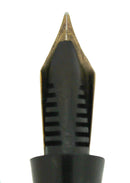 1930s GOLD BOND GREY PEARL FOUNTAIN PEN F-BB SEMI-FLEX NIB RESTORED OFFERED BY ANTIQUE DIGGER