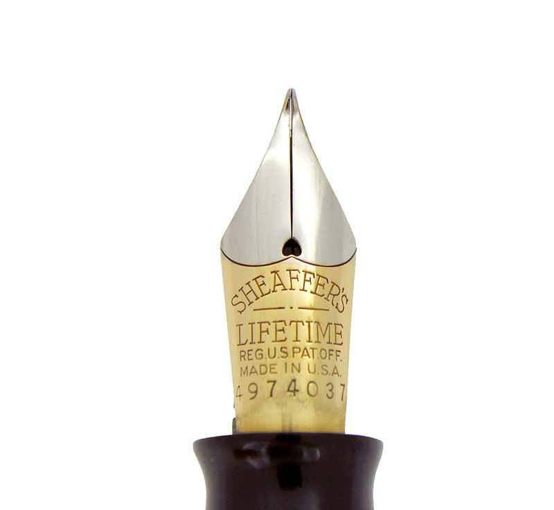 1936 SHEAFFER OVERSIZE GOLDEN PEARL BALANCE FOUNTAIN PEN RESTORED CONDITION OFFERED BY ANTIQUE DIGGER