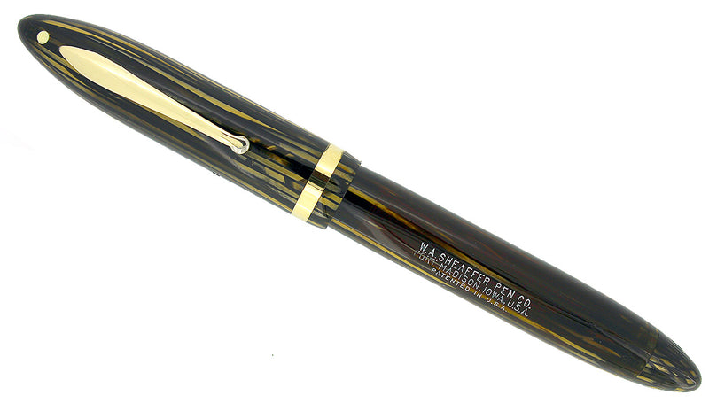 1936 SHEAFFER OVERSIZE GOLDEN PEARL BALANCE FOUNTAIN PEN RESTORED CONDITION OFFERED BY ANTIQUE DIGGER