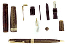 1937 PARKER GOLDEN PEARL SENIOR MAXIMA VACUMATIC SET DJ FOUNTAIN PEN RESTORED OFFERED BY ANTIQUE DIGGER