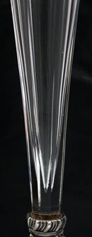 1899 DOMINICK & HAFF 13 1/2" STERLING & GLASS RIPPLED RIM SHELL FORM FEET VASE OFFERED BY ANTIQUE DIGGER