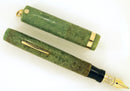 Restored 1920s SHEAFFER WHITE DOT JADE CELLULOID FOUNTAIN PEN RING TOP CAP WITH F to B NIB