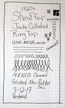 Restored 1920s SHEAFFER WHITE DOT JADE CELLULOID FOUNTAIN PEN RING TOP CAP WITH F to B NIB