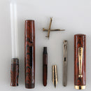 WATERMAN 52V RED RIPPLE FOUNTAIN PEN W/18K GOLD FILLED TRIM M to BB FLEX NIB